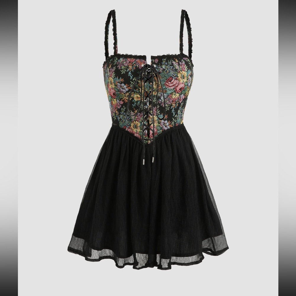 NWT Floral corset mini dress. XL